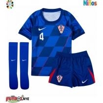 Camiseta Croacia Josko Gvardiol #4 Visitante Equipación para niños Eurocopa 2024 manga corta (+ pantalones cortos)